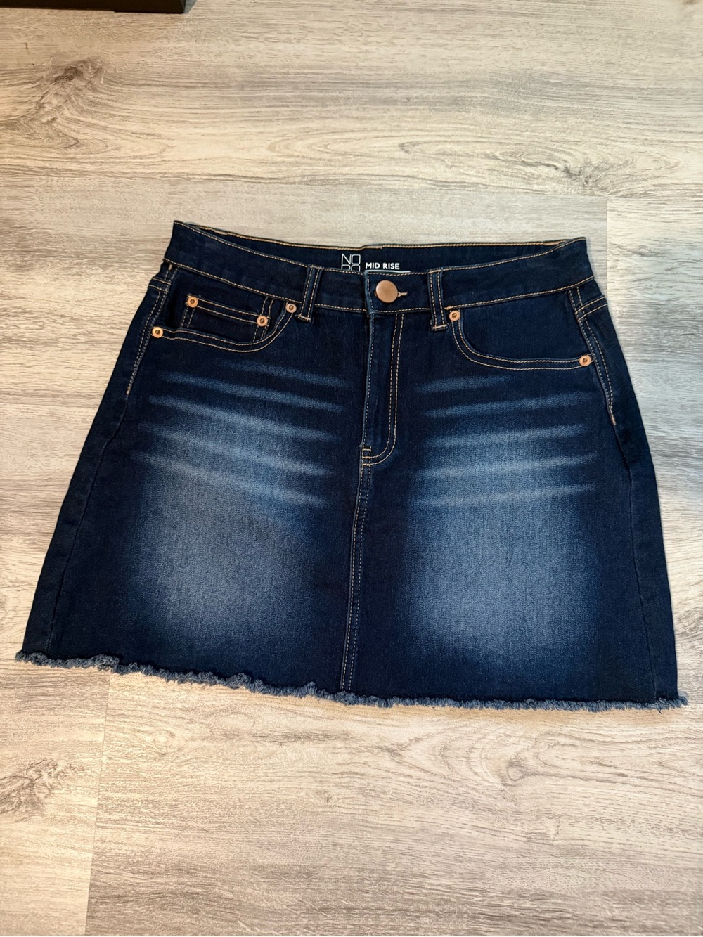 Dark Blue Denim Skirt - Mid Rise